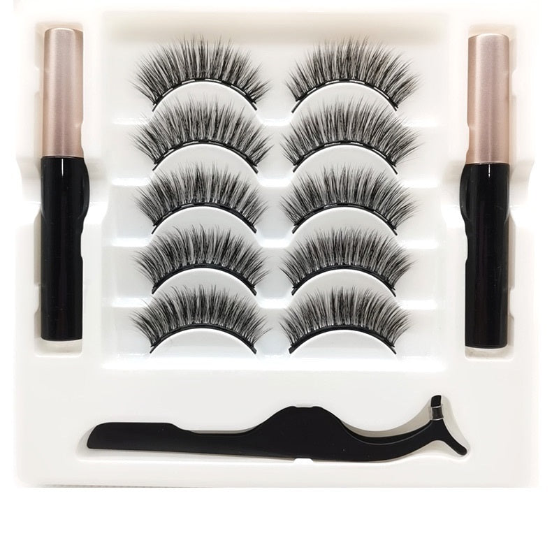 Magnetic Eyelashes Eyeliner Set Long Lasting False Mink Waterproof Eye Lashes Extension Reusable Beauty Makeup Tool Magnetic Eyelashes Eyeliner Set Long Lasting False Mink Waterproof Eye Lashes Extension Reusable Beauty Makeup Tool